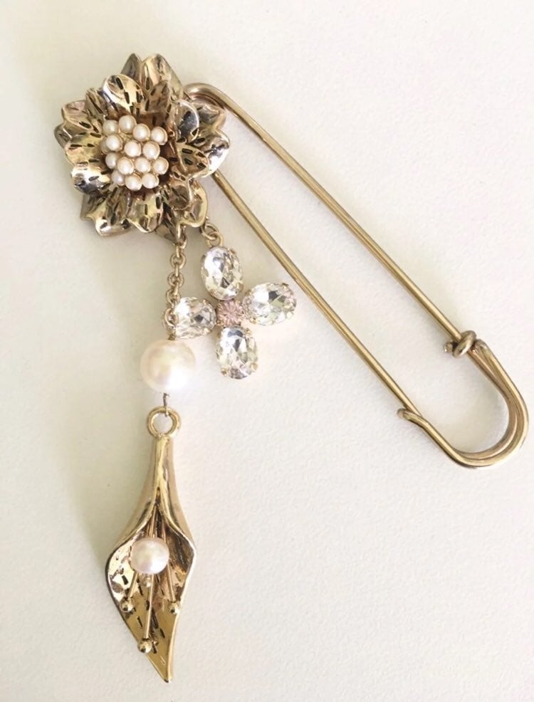Vintage Carolee Butterfly Brooch Pin Crystal And Pave